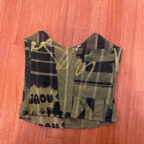 Miaou Leia Corset Green Stone Print (Graffiti) - Picture 5 of 6